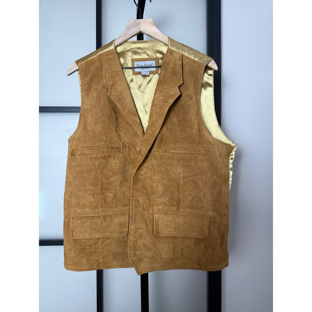 Vintage Leather Men's Vest Size Large
